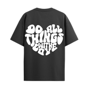 All Things With Love Black Oversized Tshirt