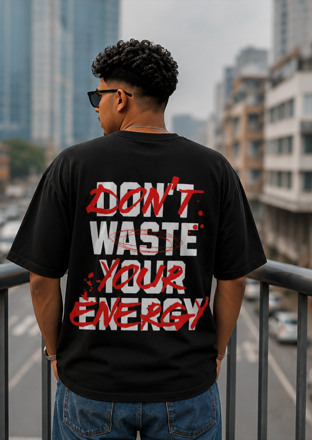Energy black overrsized tshirt