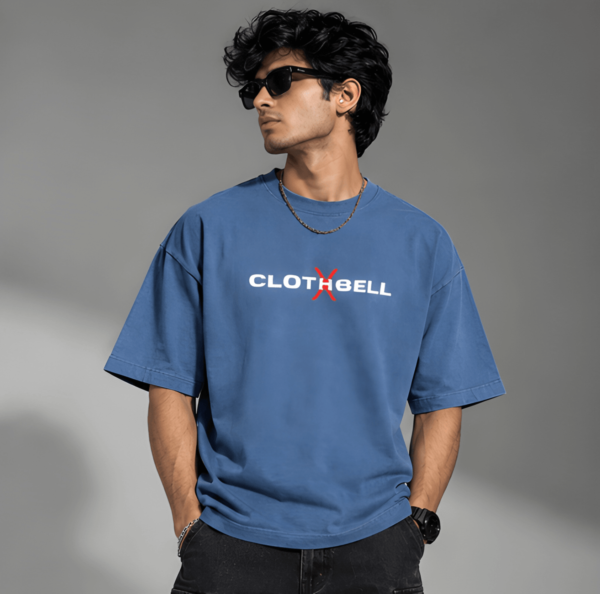 Outside The Box Royal Blue Oversized Tshirt