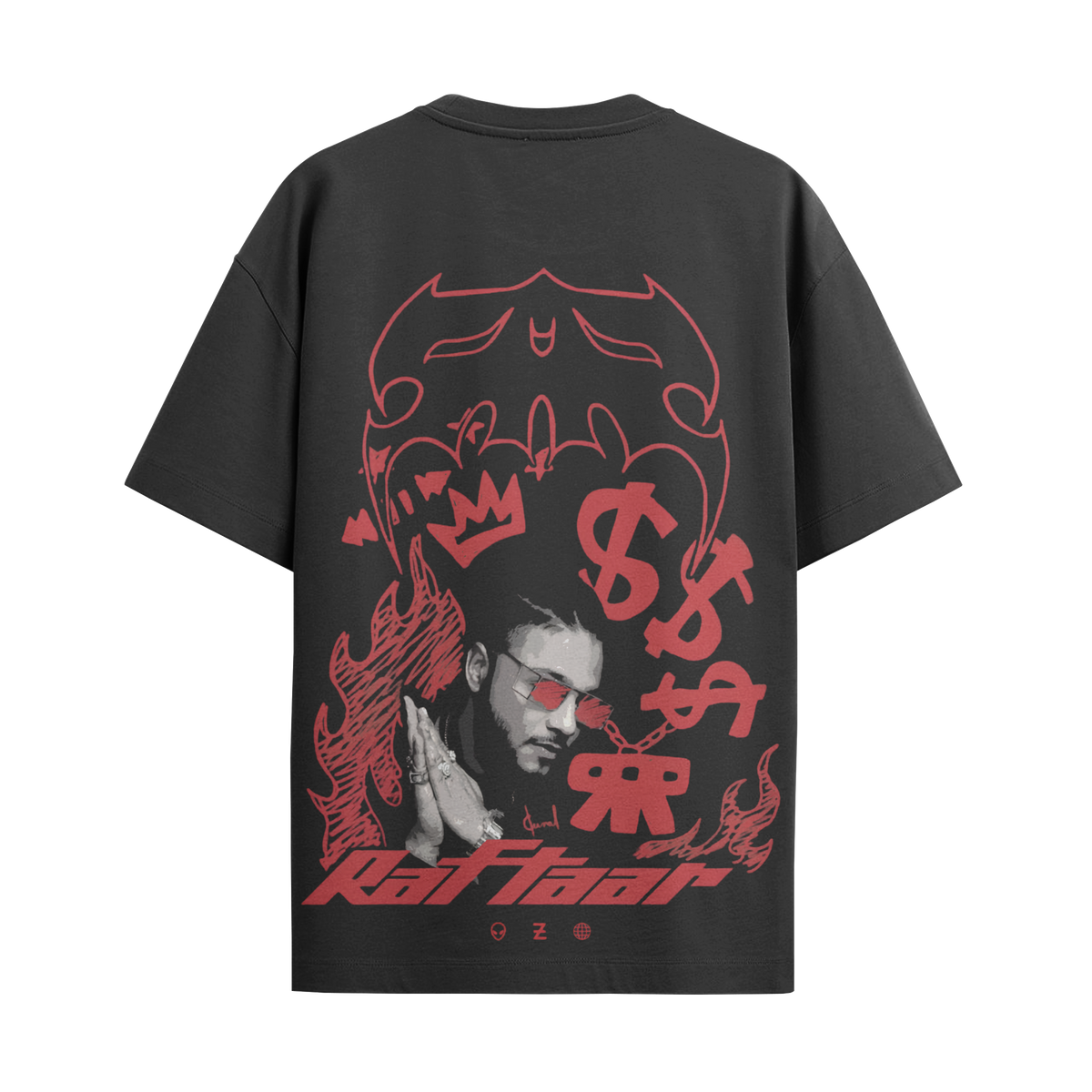 Raftaar Black Oversized Tshirt