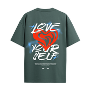 Self Love Dark Green Oversized Tshirt