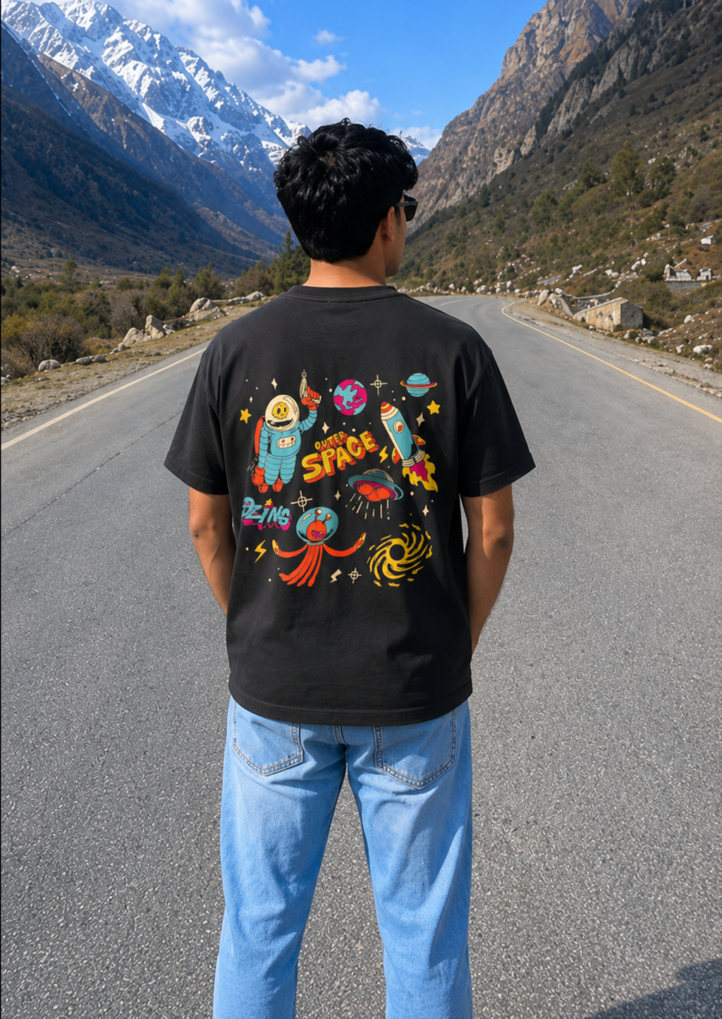 Space black oversized tshirt