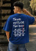Think outside the box royal blue oversized tshirt