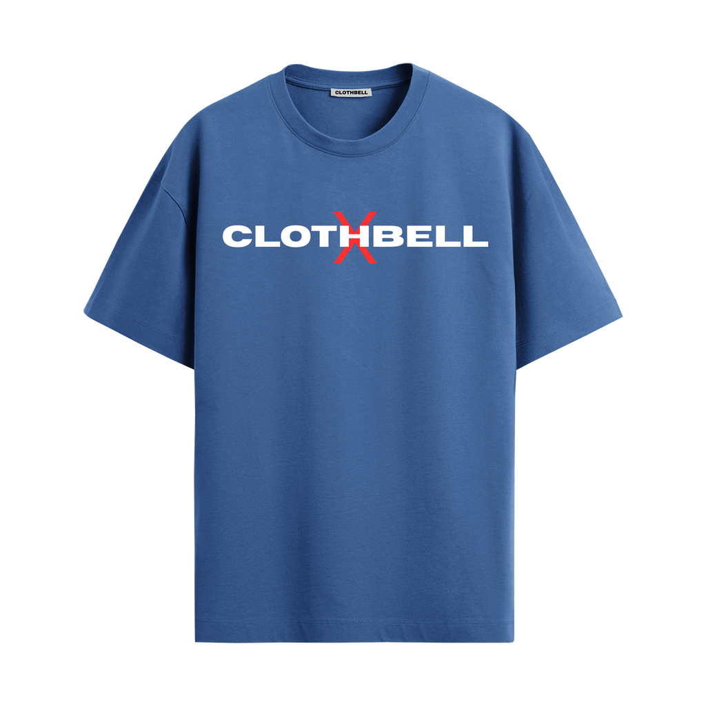 Think outside the box royal blue oversized tshirt