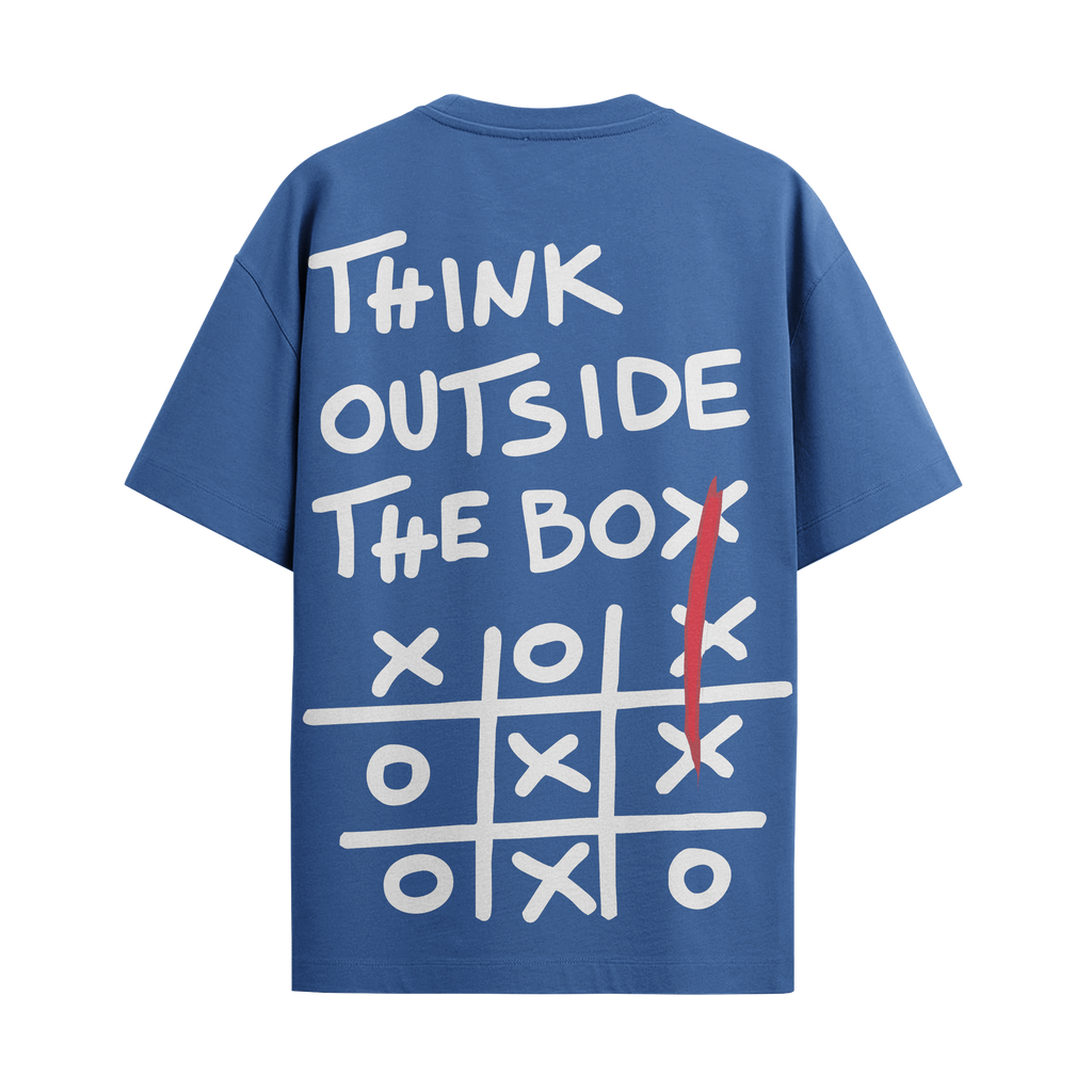 Think outside the box royal blue oversized tshirt