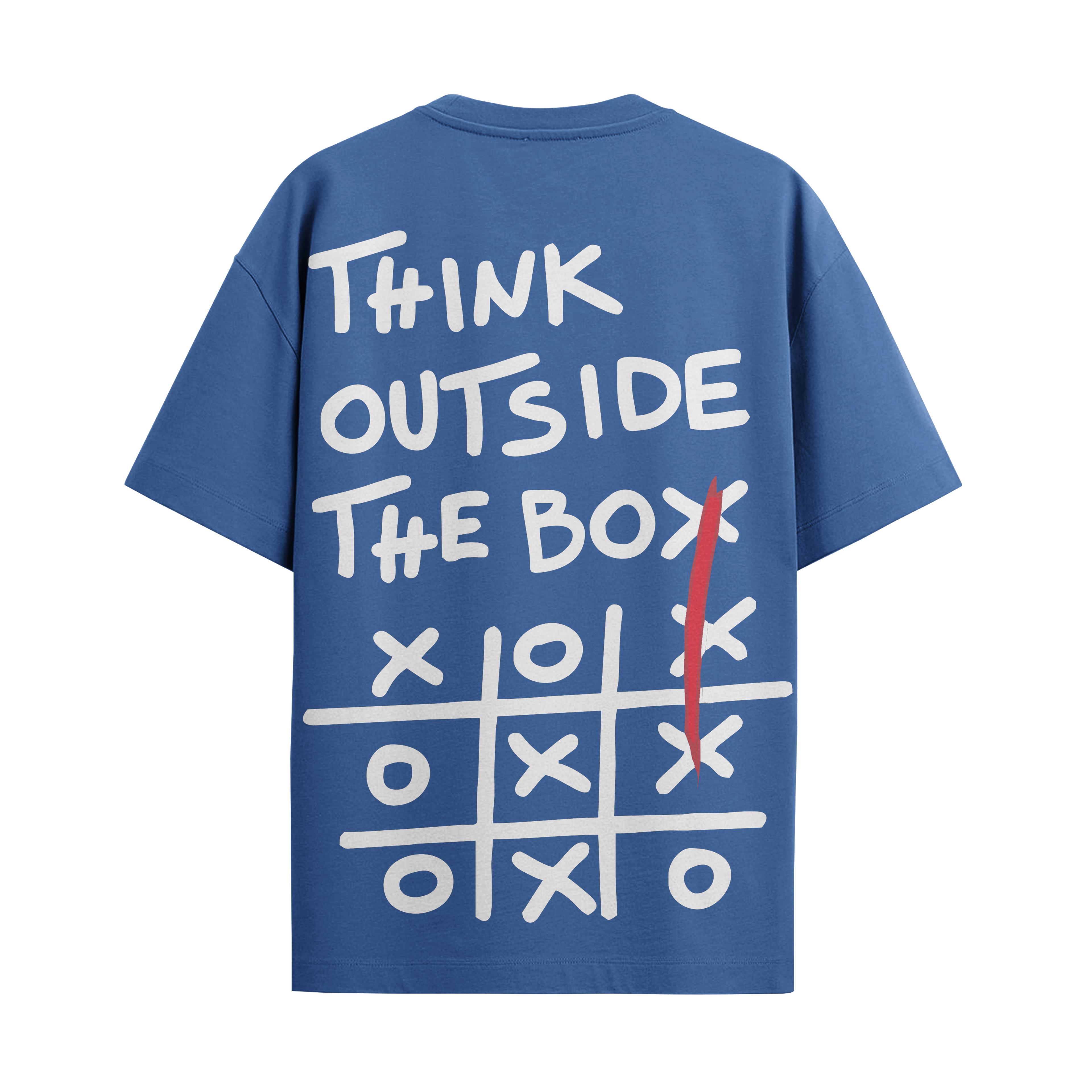 Think outside the box royal blue oversized tshirt