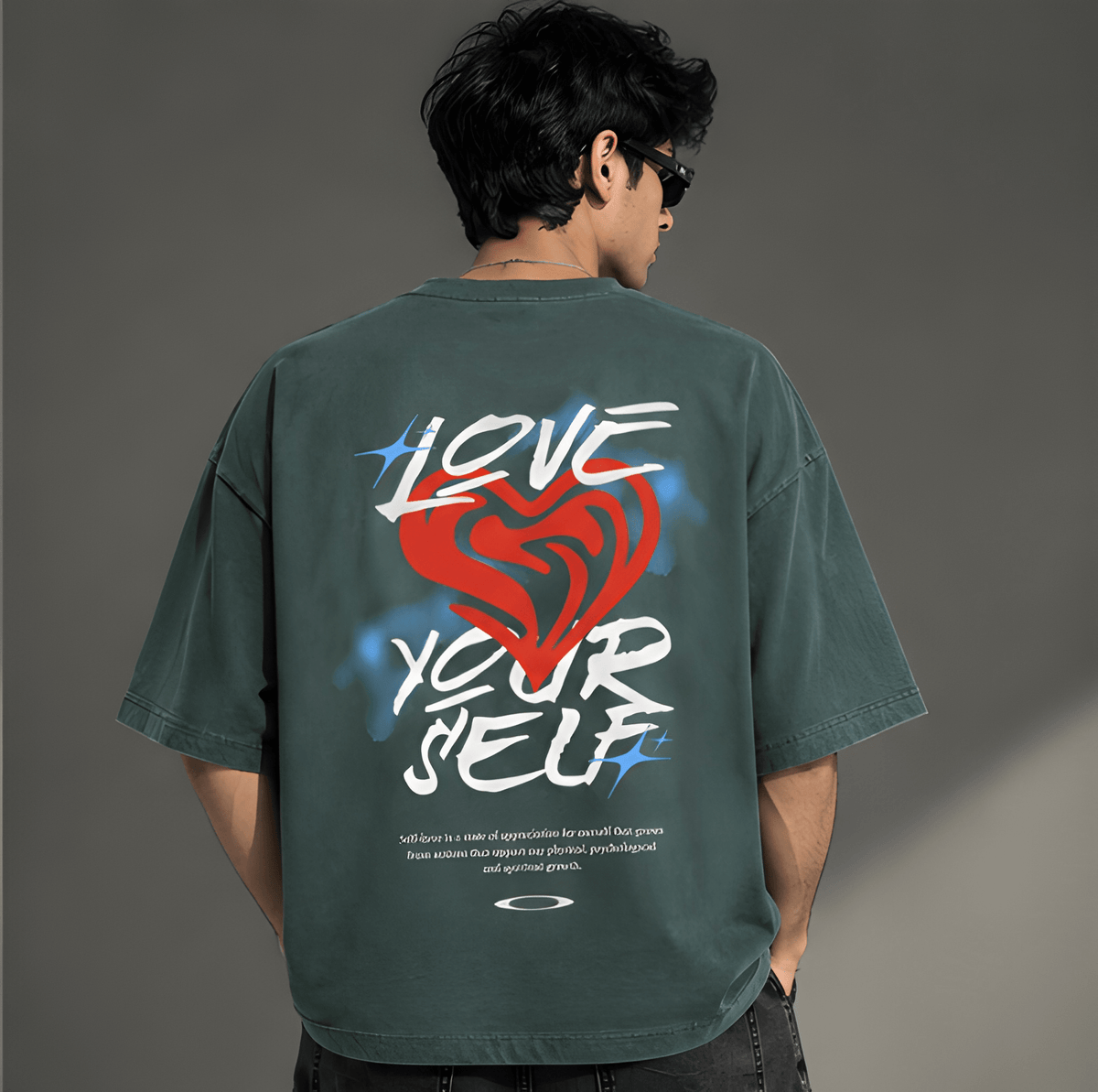 Self Love Dark Green Oversized Tshirt